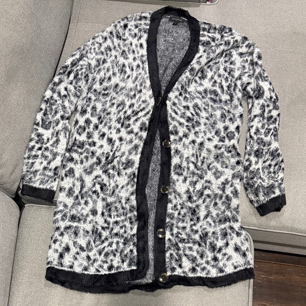 Ann Taylor Long Leopard Sweater